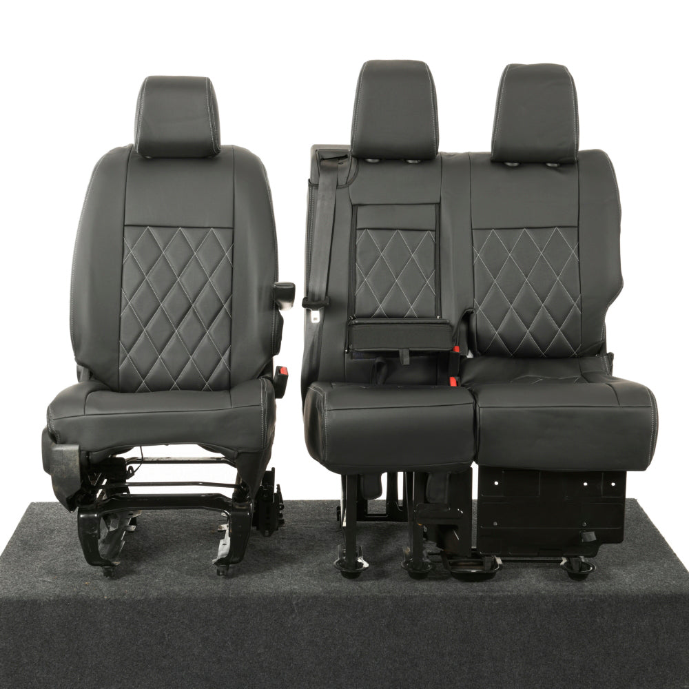 Peugeot Expert Tailored Leatherette Seat Covers (2016 Onwards) - Black - UK Custom Covers