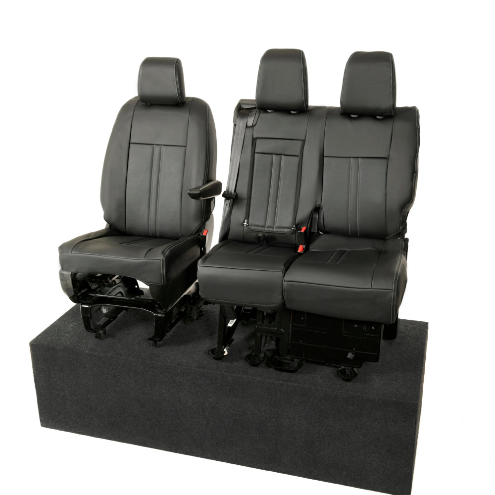 Peugeot Expert Tailored Leatherette Seat Covers (2016 Onwards) - Black - UK Custom Covers