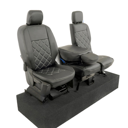 Peugeot Partner Tailored Leatherette Seat Covers - Black - UK Custom Covers