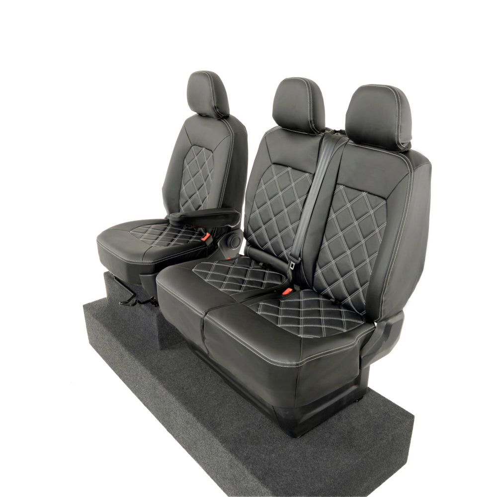 VW Crafter Tailored Leatherette Seat Covers - Black - UK Custom Covers