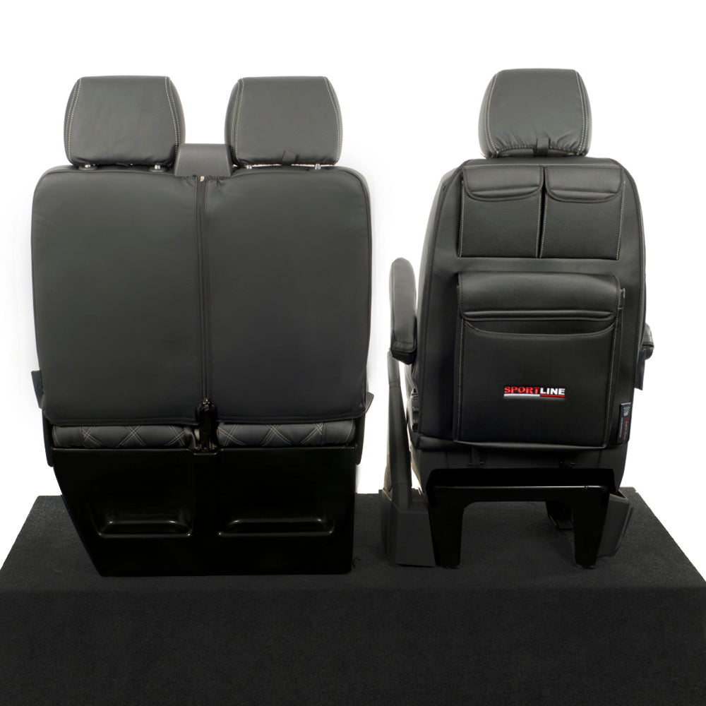 VW Transporter T6/T6.1 Seat Storage Organisers Leatherette - UK Custom Covers