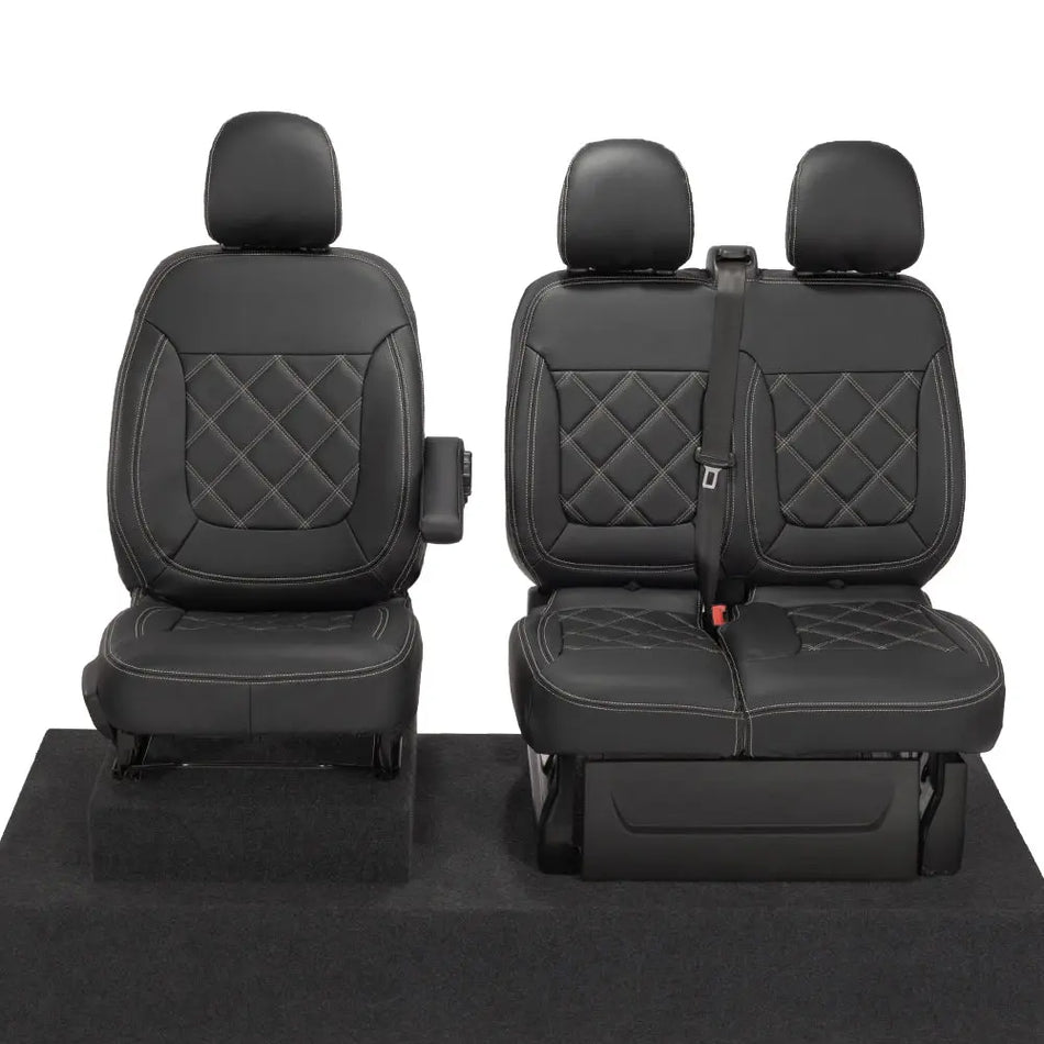 Vauxhall Vivaro Tailored Leatherette Seat Covers - Black - UK Custom Covers