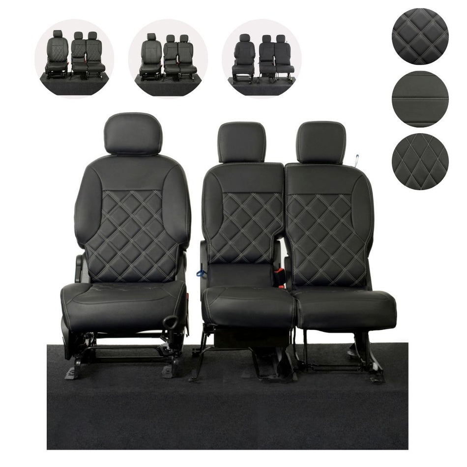 Citroen Berlingo Tailored Leatherette Seat Covers - Black