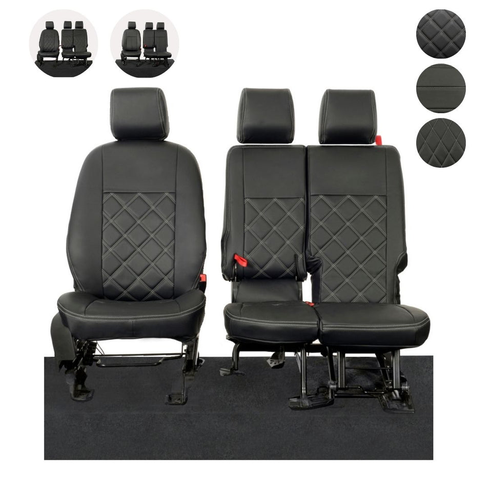 Ford Transit Connect Tailored Leatherette Seat Covers (2014 onwards) - Black