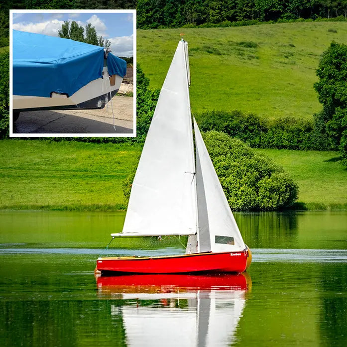GP14 Dinghy Boat Cover - Mast Up (Blue) - UK Custom Covers