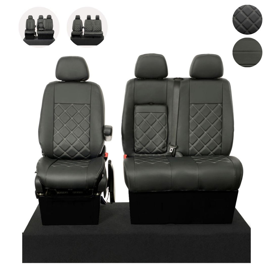 Mercedes Sprinter Van Tailored Leatherette Seat Covers - Black