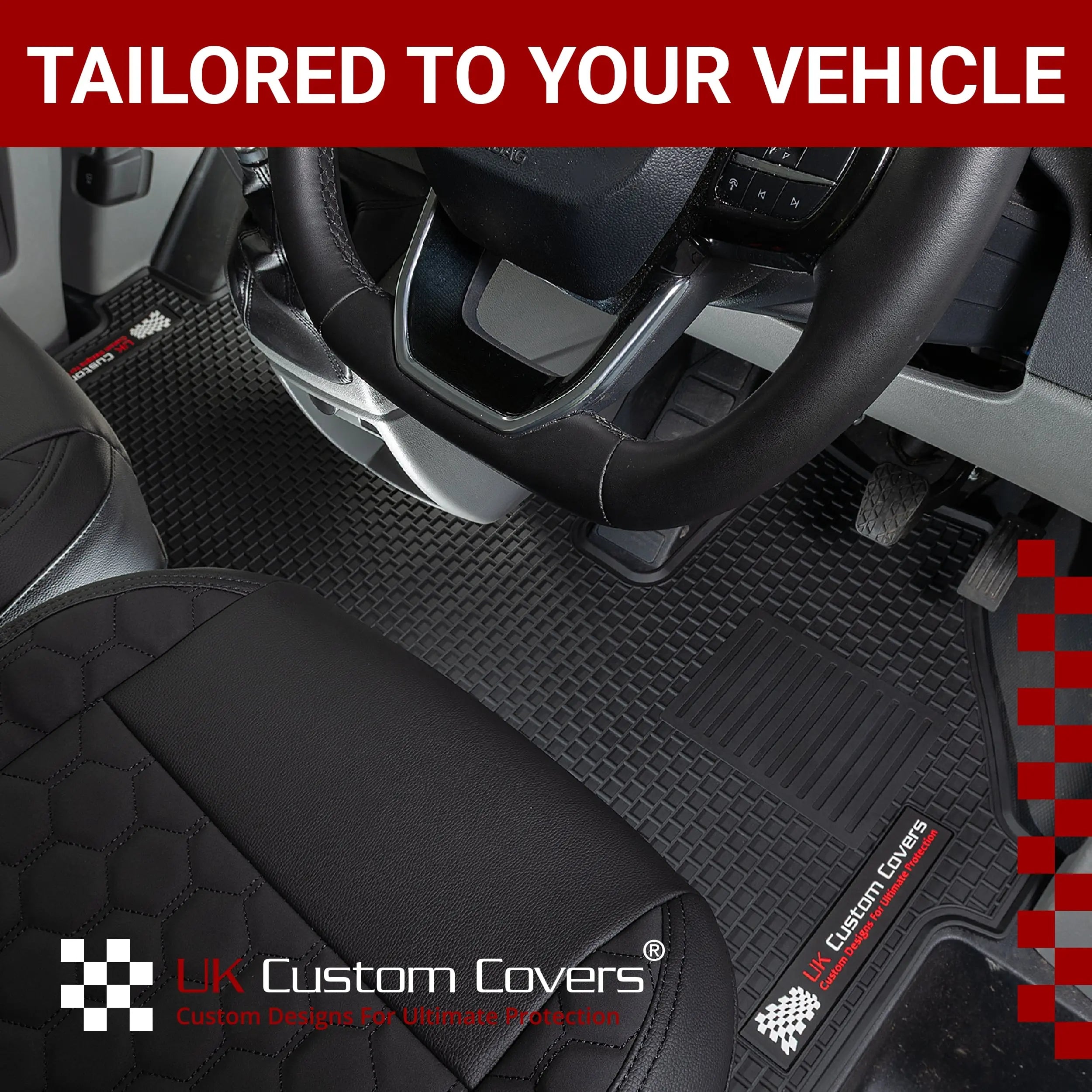 Ford Transit Custom Rubber Floor Mats (Front) 2023+ UK Custom Covers