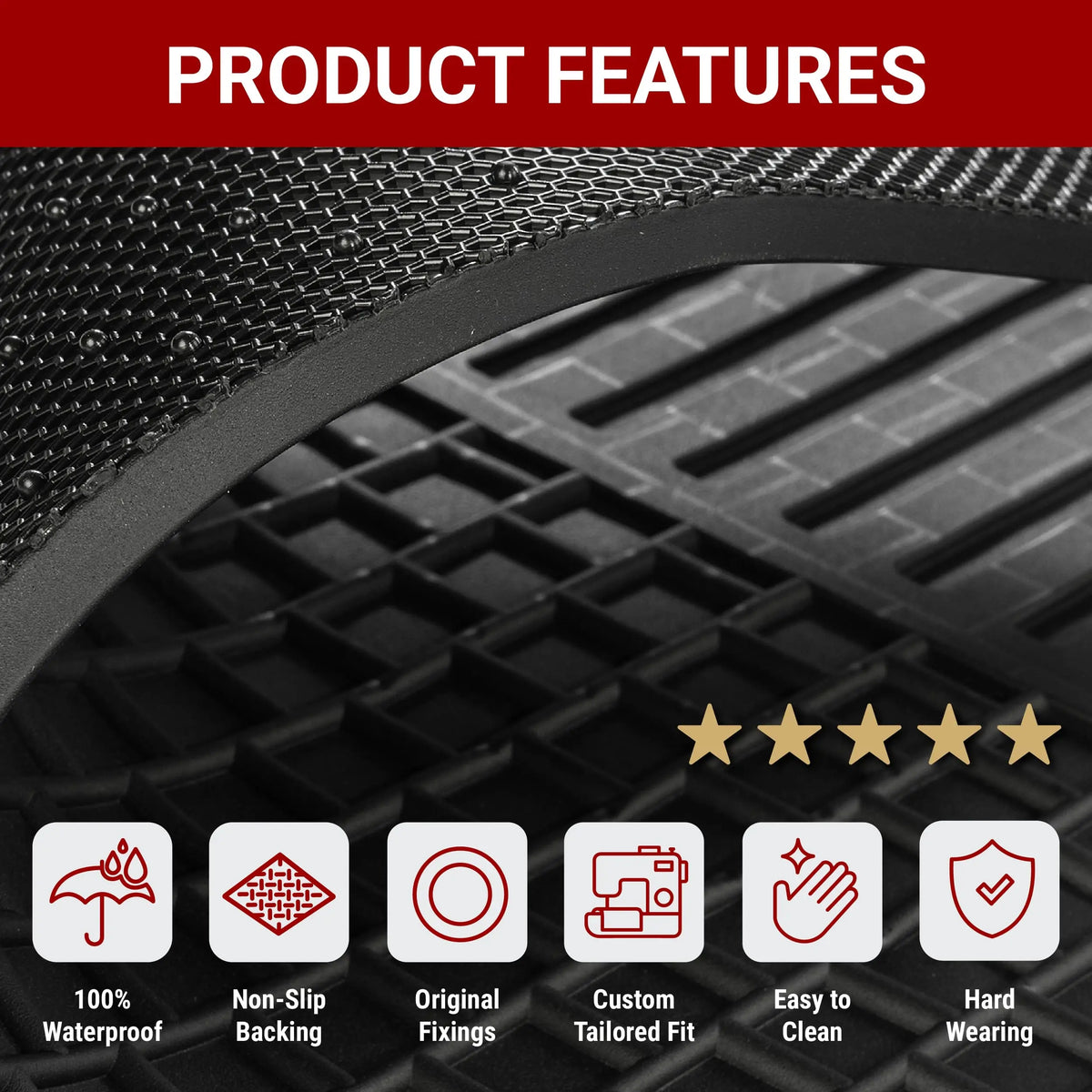 Ford Transit Custom Rubber Floor Mats (Front) 2023+ UK Custom Covers