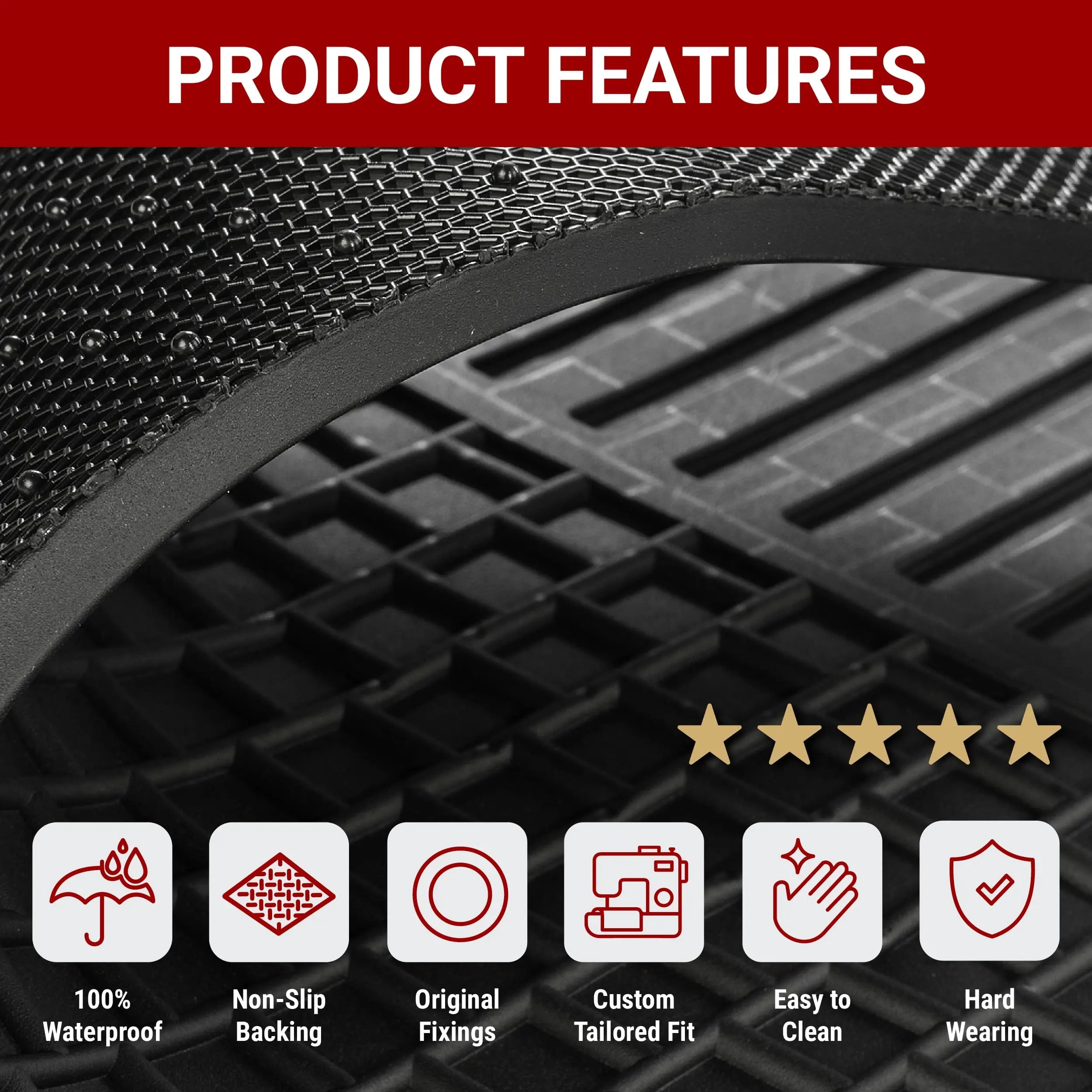 Ford Transit Custom Rubber Floor Mats (Front) 2023+ UK Custom Covers