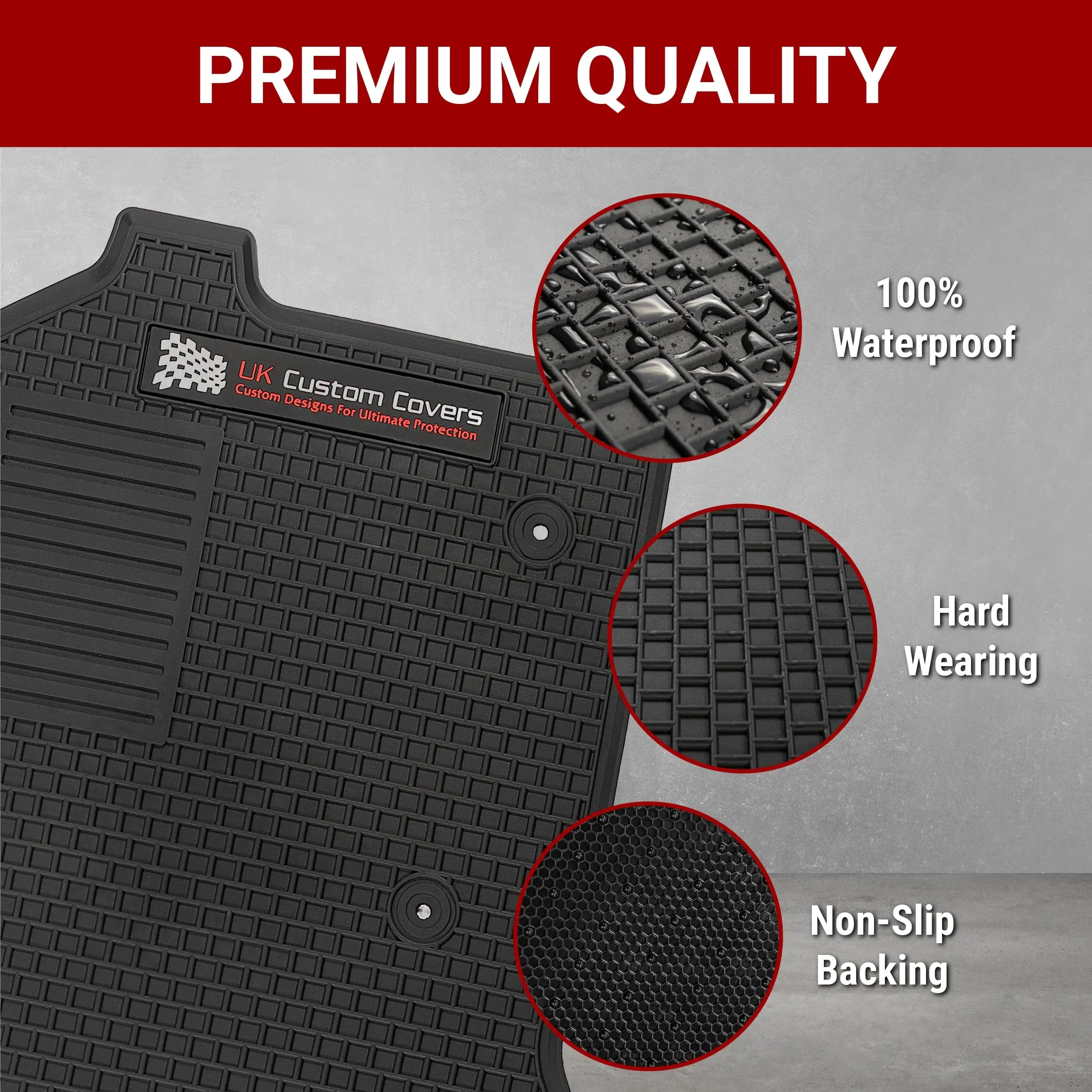 Ford Transit Custom Rubber Floor Mats (Front) 2023+ UK Custom Covers