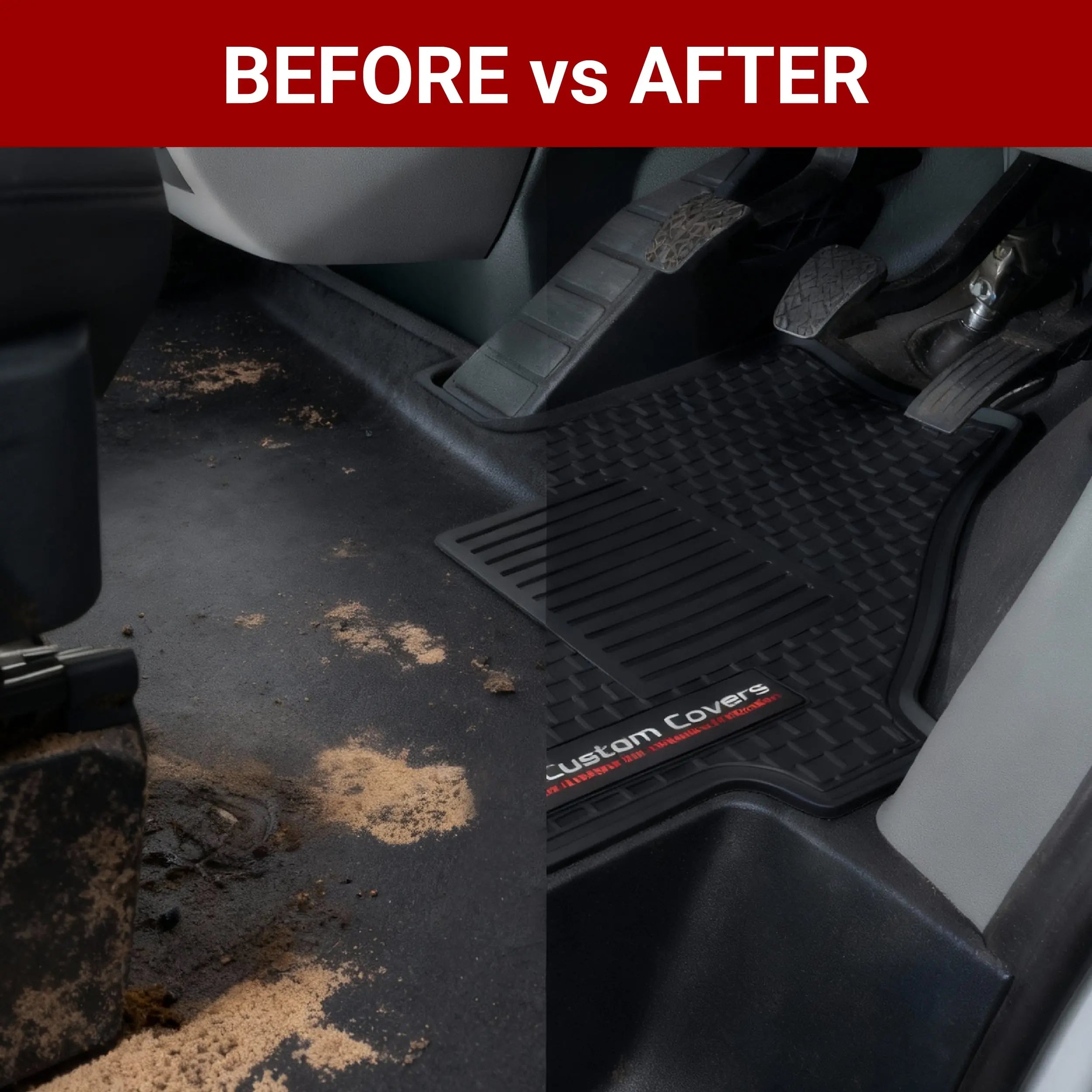 Ford Transit Custom Rubber Floor Mats (Front) 2023+ UK Custom Covers