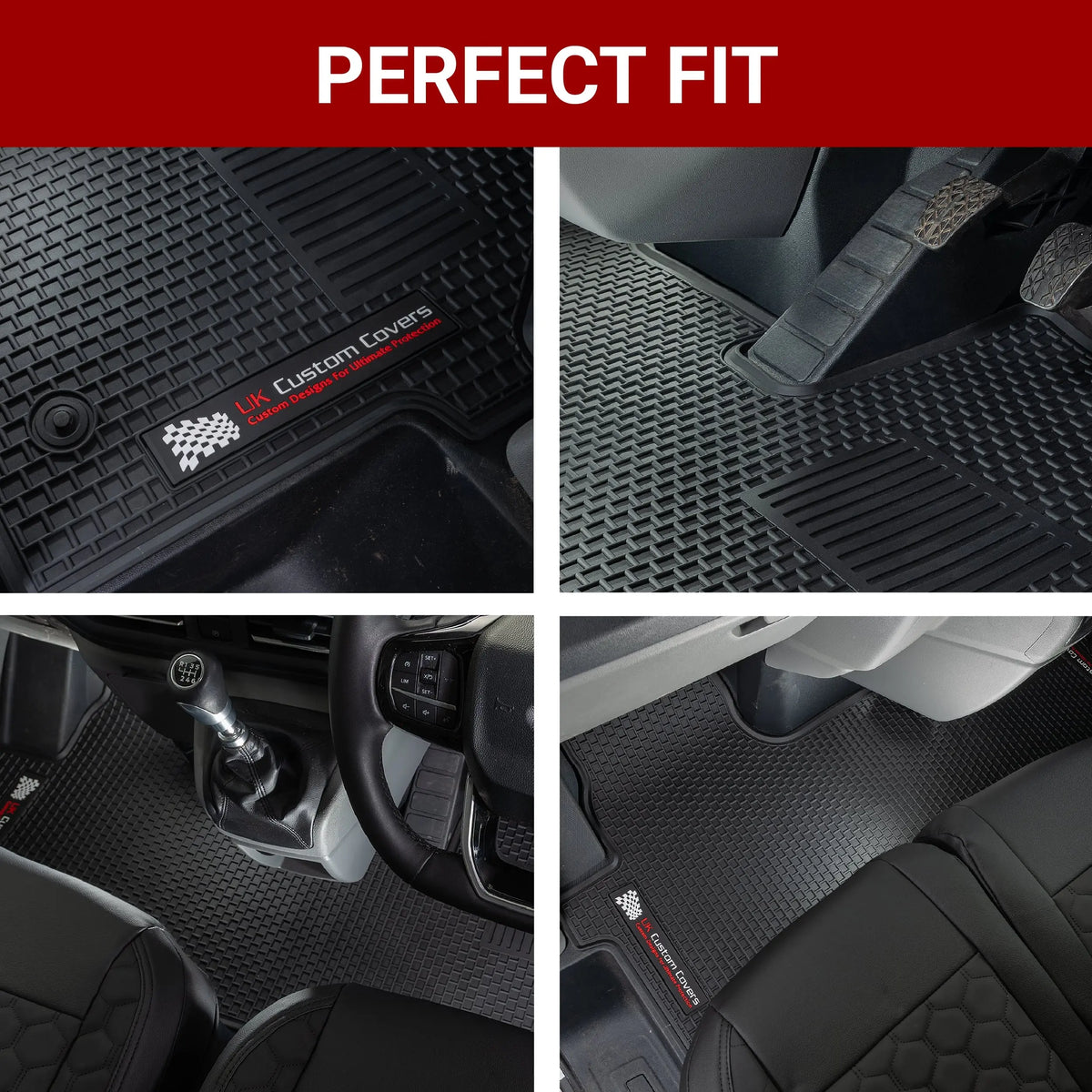 Ford Transit Custom Rubber Floor Mats (Front) 2023+ UK Custom Covers