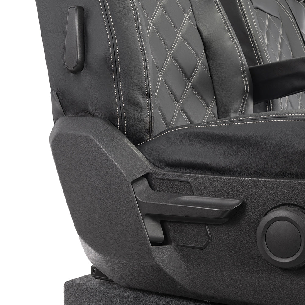 VW Crafter Tailored Leatherette Seat Covers - Black - UK Custom Covers