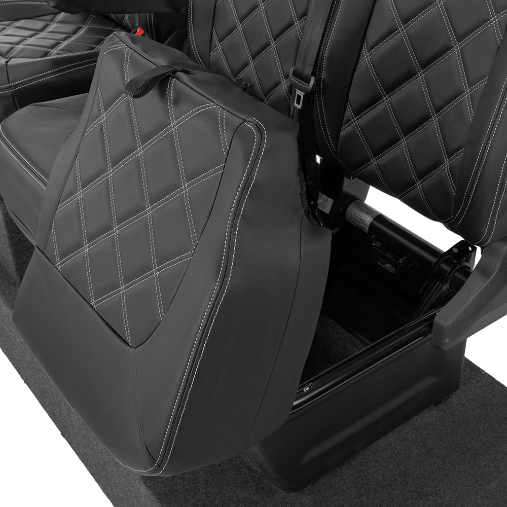 VW Crafter Tailored Leatherette Seat Covers - Black - UK Custom Covers