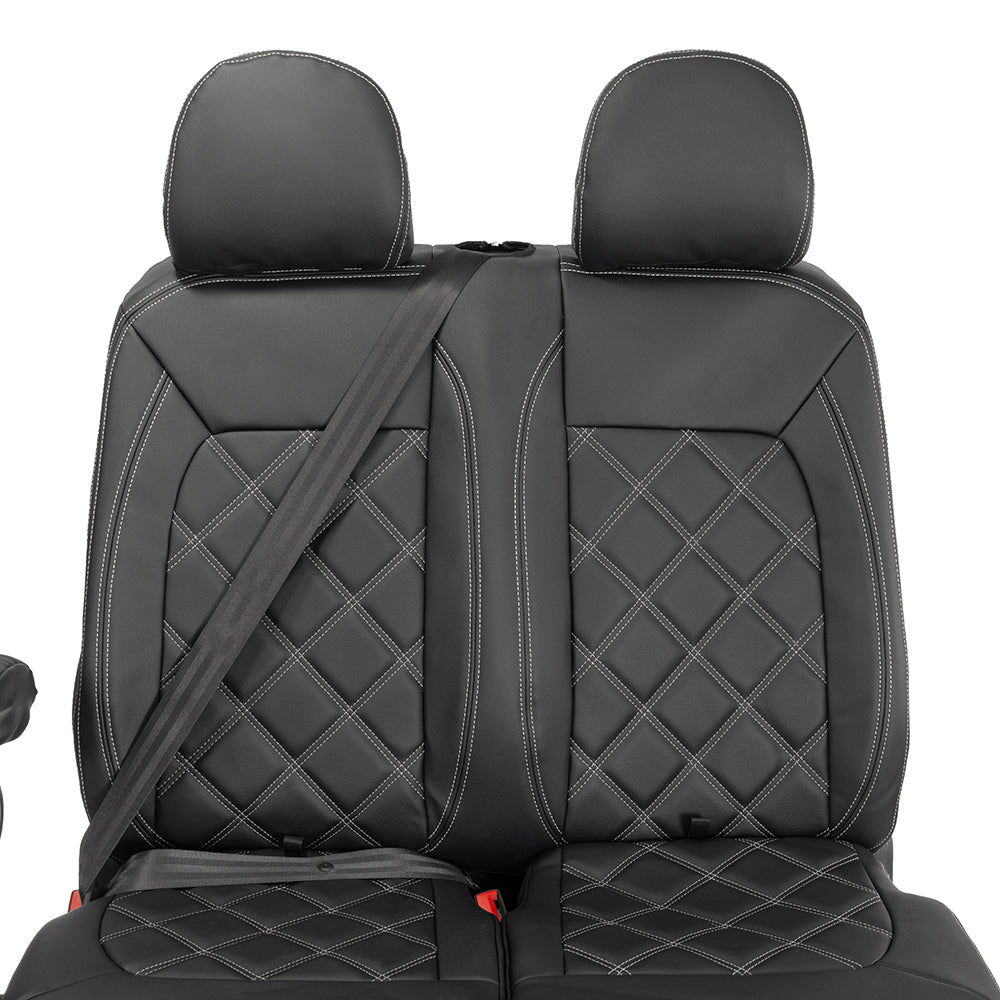 VW Crafter Tailored Leatherette Seat Covers - Black - UK Custom Covers