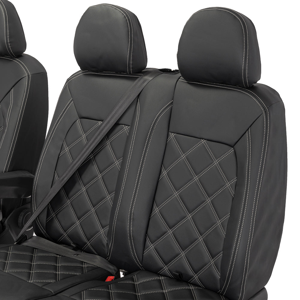 VW Crafter Tailored Leatherette Seat Covers - Black - UK Custom Covers