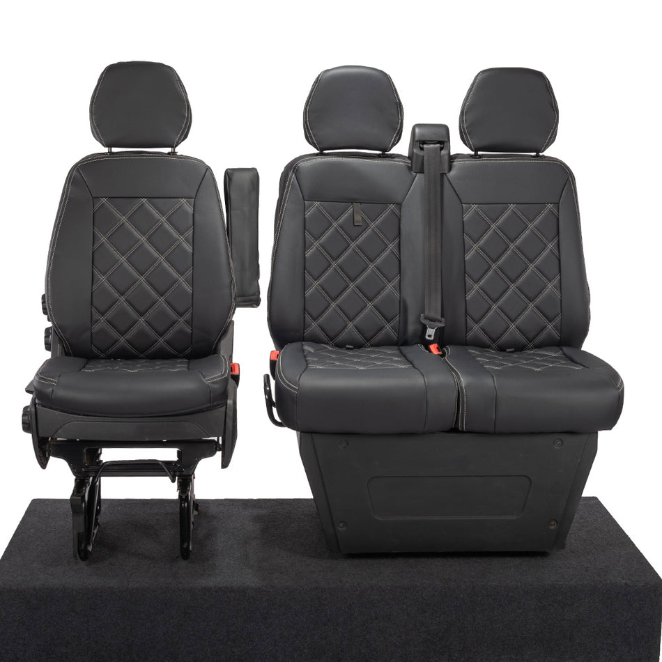 Iveco Daily Leatherette Front Seat Covers (2014-2022) Black