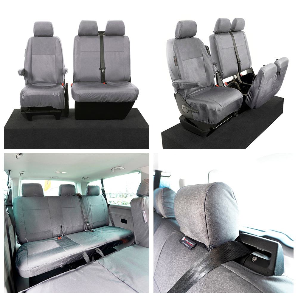 VW T6 / T6.1 Transporter Tailored PU Seat Covers (2015 Onwards) - UK Custom Covers