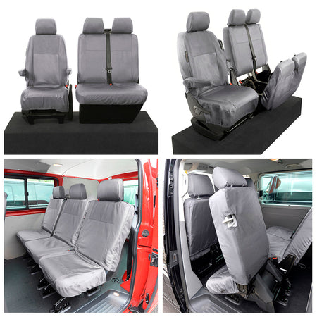 VW T6 / T6.1 Transporter Tailored PU Seat Covers (2015 Onwards) - UK Custom Covers