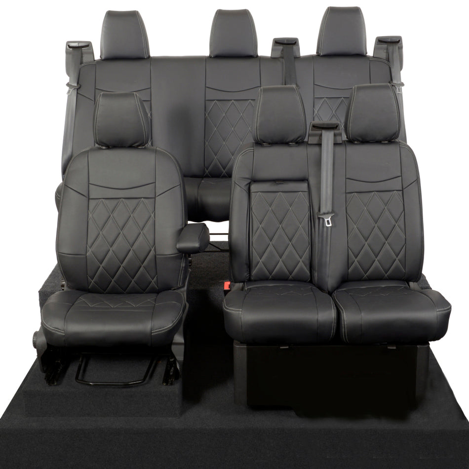 Ford Transit Custom Leatherette Seat Covers (2013-2023) Black