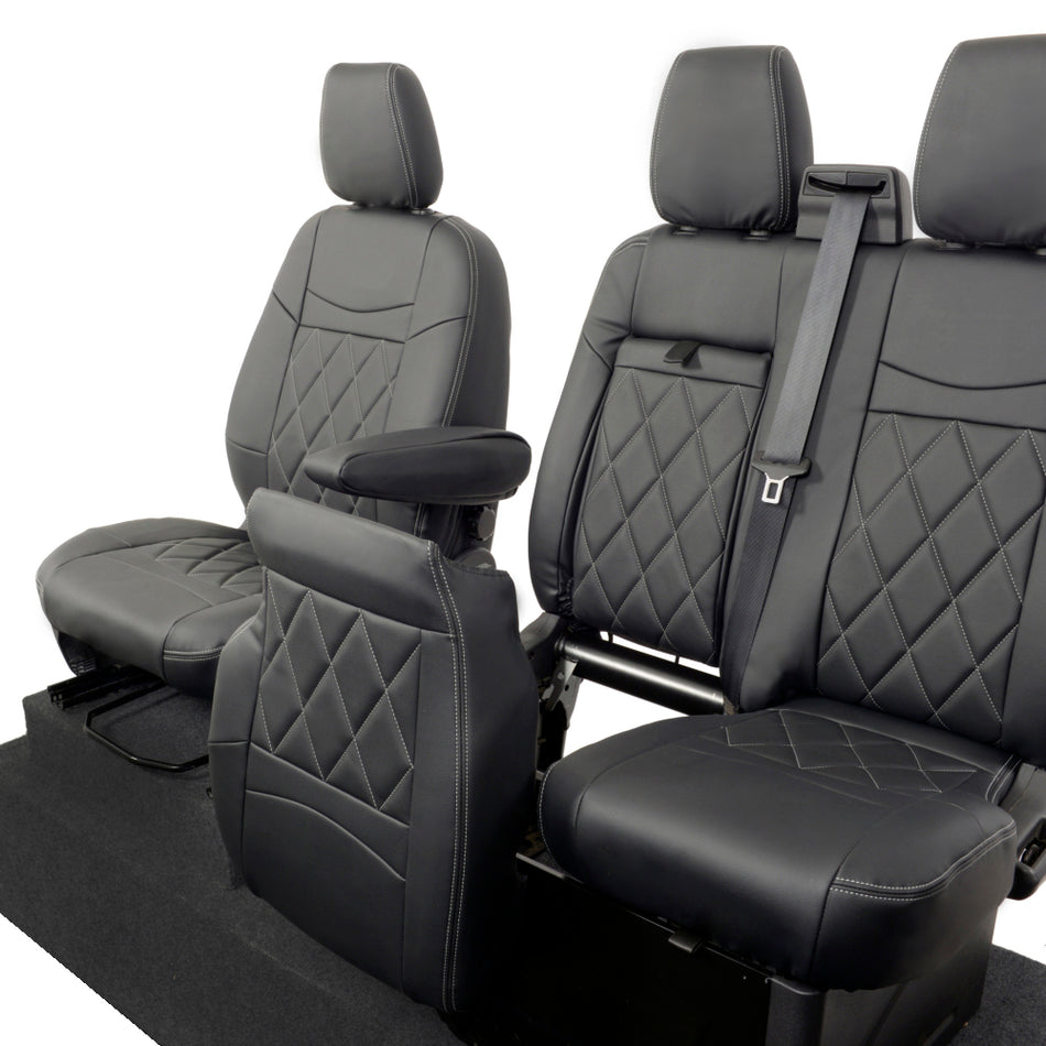 Ford Transit Custom Leatherette Seat Covers (2013-2023) Black