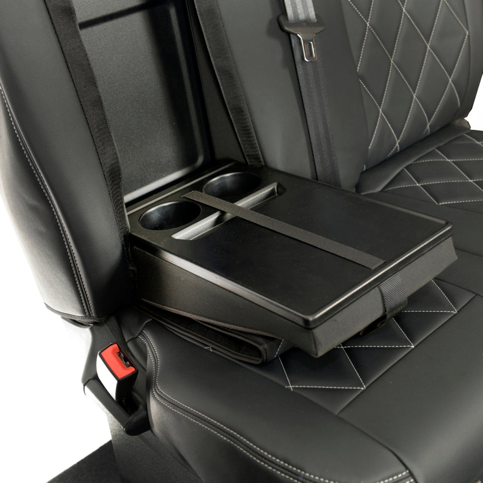 Ford Transit Van MK8 Leatherette Single Diamond Bentley Stitch Front Seat Covers (Single/Double with Tray) 2014 Onwards Black