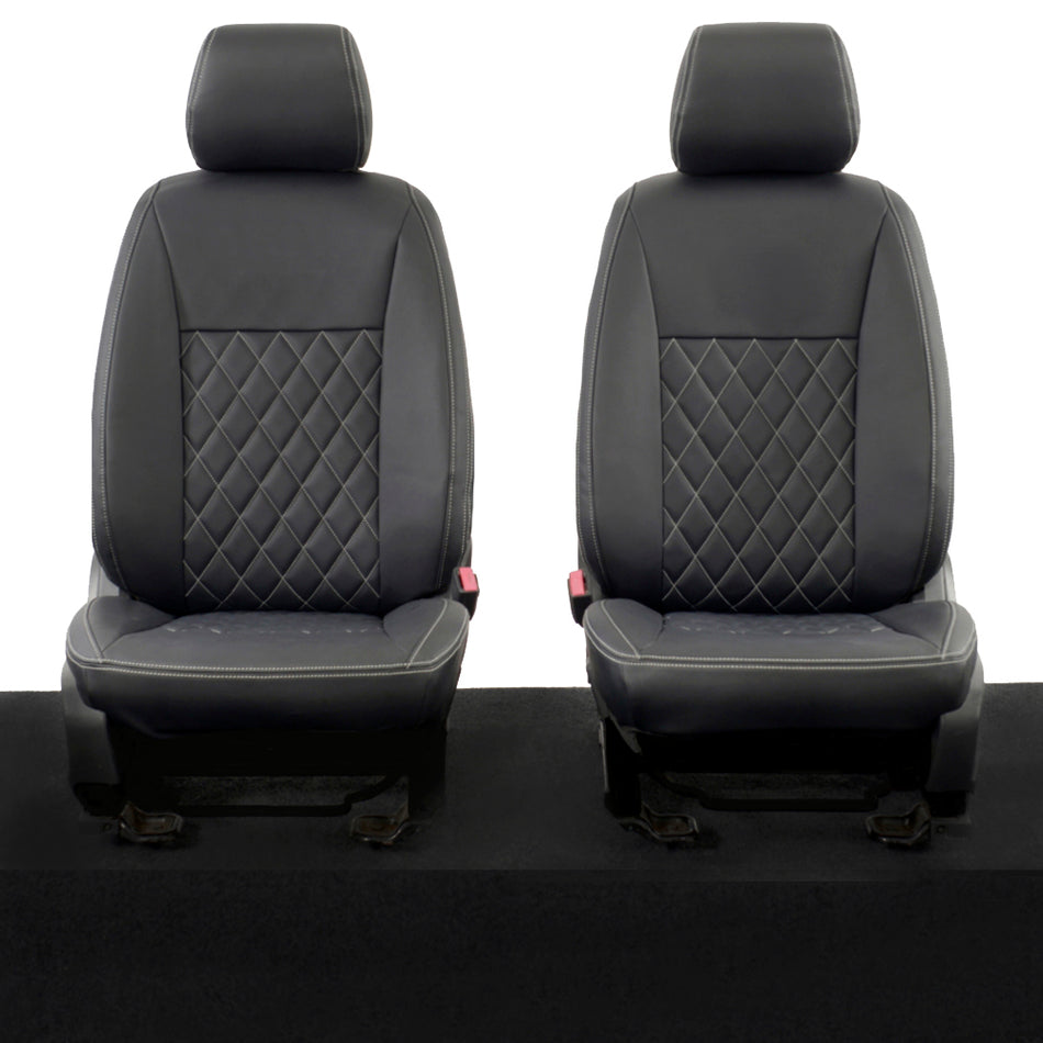 Ford Ranger Wildtrak White Stitch Leatherette Seat Covers (2016-2023)