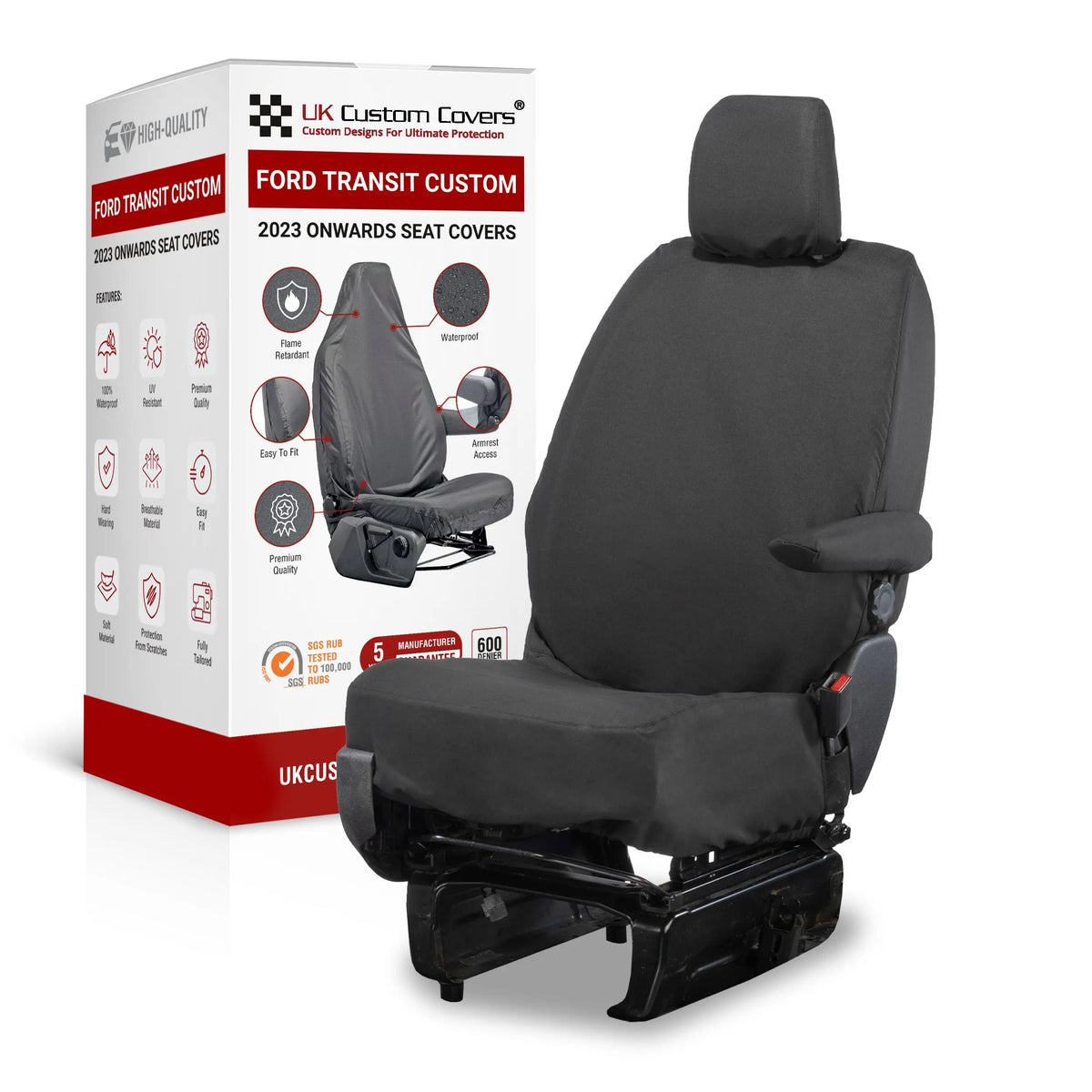 Ford Transit Custom Seat Covers Cotton-Backed PU UK Custom Covers