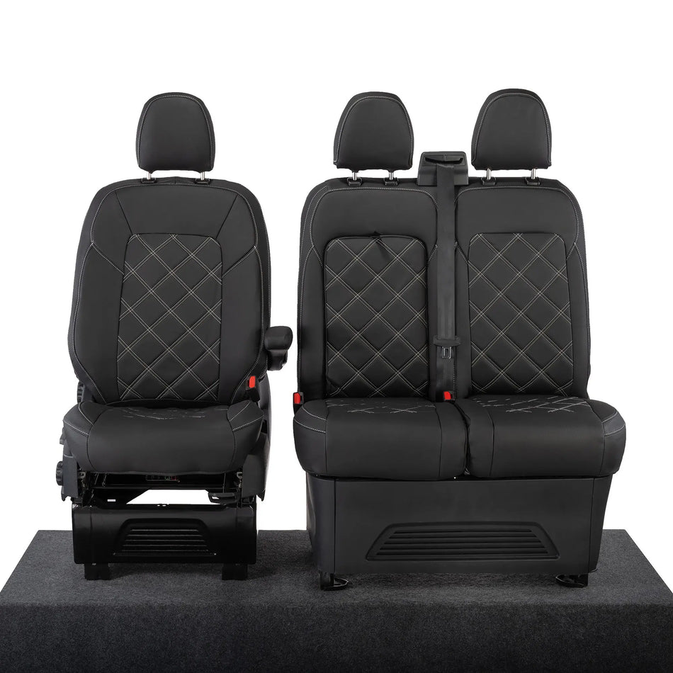 Ford Transit Custom Seat Covers Tailored Leatherette (2023+) UK Custom Covers