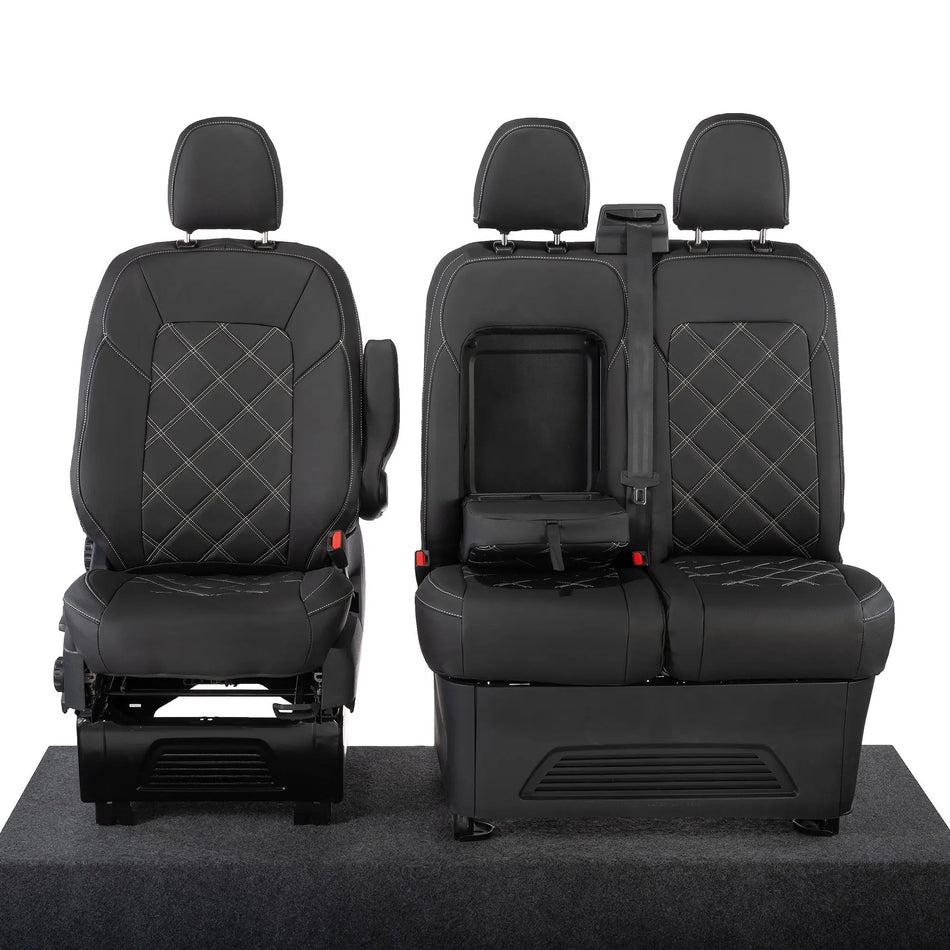 Ford Transit Custom Seat Covers Tailored Leatherette (2023+) UK Custom Covers
