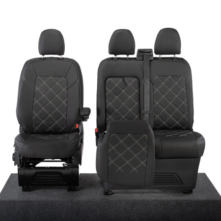 Ford Transit Custom Seat Covers Tailored Leatherette (2023+) UK Custom Covers