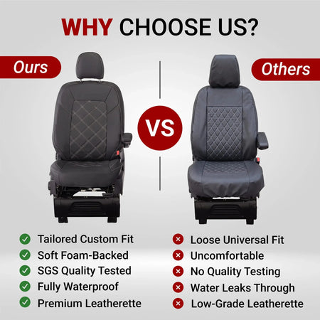 VW Crafter Seat Covers Tailored Leatherette UK Custom Covers