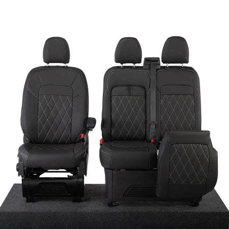 Ford Transit Custom Seat Covers Tailored Leatherette (2023+) UK Custom Covers