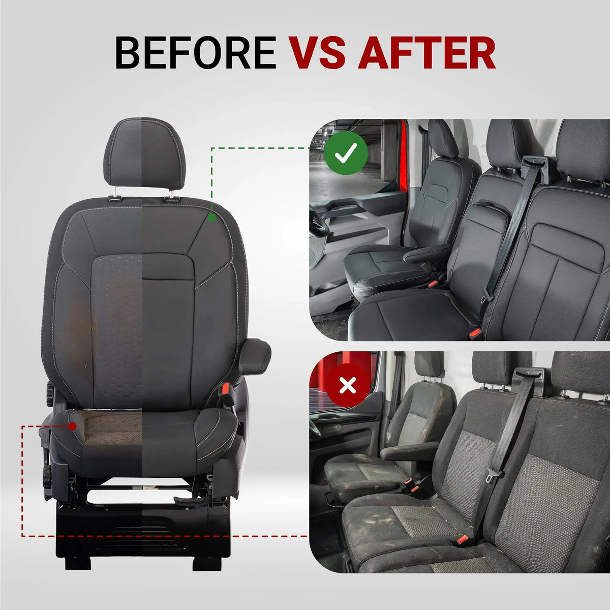 VW Crafter Seat Covers Tailored Leatherette UK Custom Covers