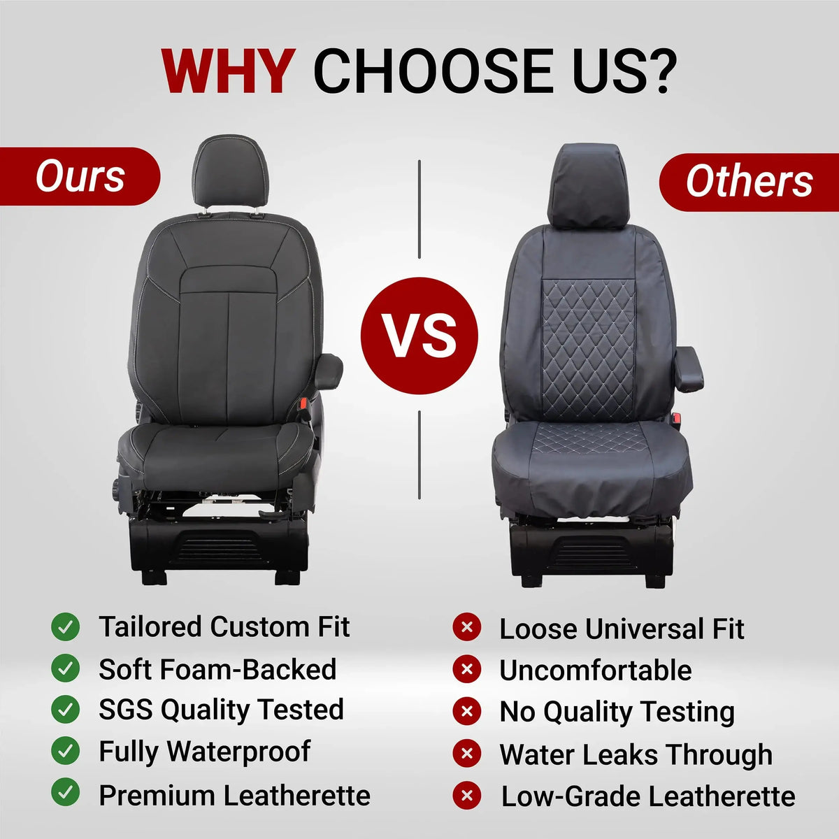 VW Crafter Seat Covers Tailored Leatherette UK Custom Covers