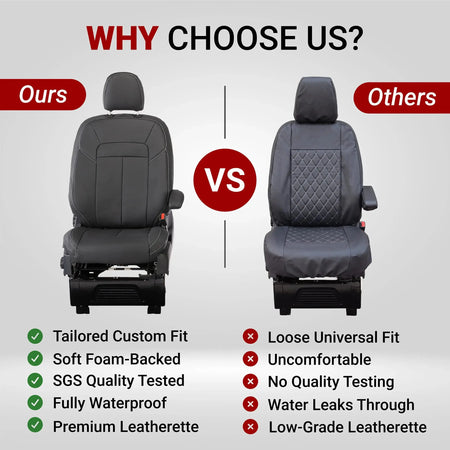 VW Crafter Seat Covers Tailored Leatherette UK Custom Covers