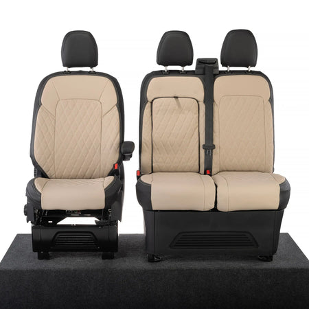 Ford Transit Custom Seat Covers Tailored Leatherette (2023+) UK Custom Covers