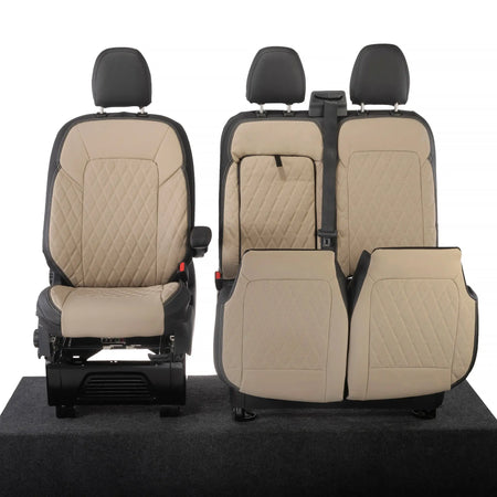 Ford Transit Custom Seat Covers Tailored Leatherette (2023+) UK Custom Covers
