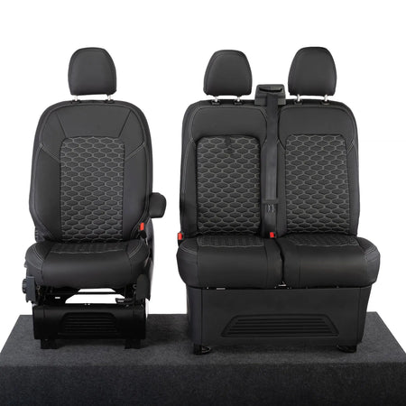 Ford Transit Custom Seat Covers Tailored Leatherette (2023+) UK Custom Covers