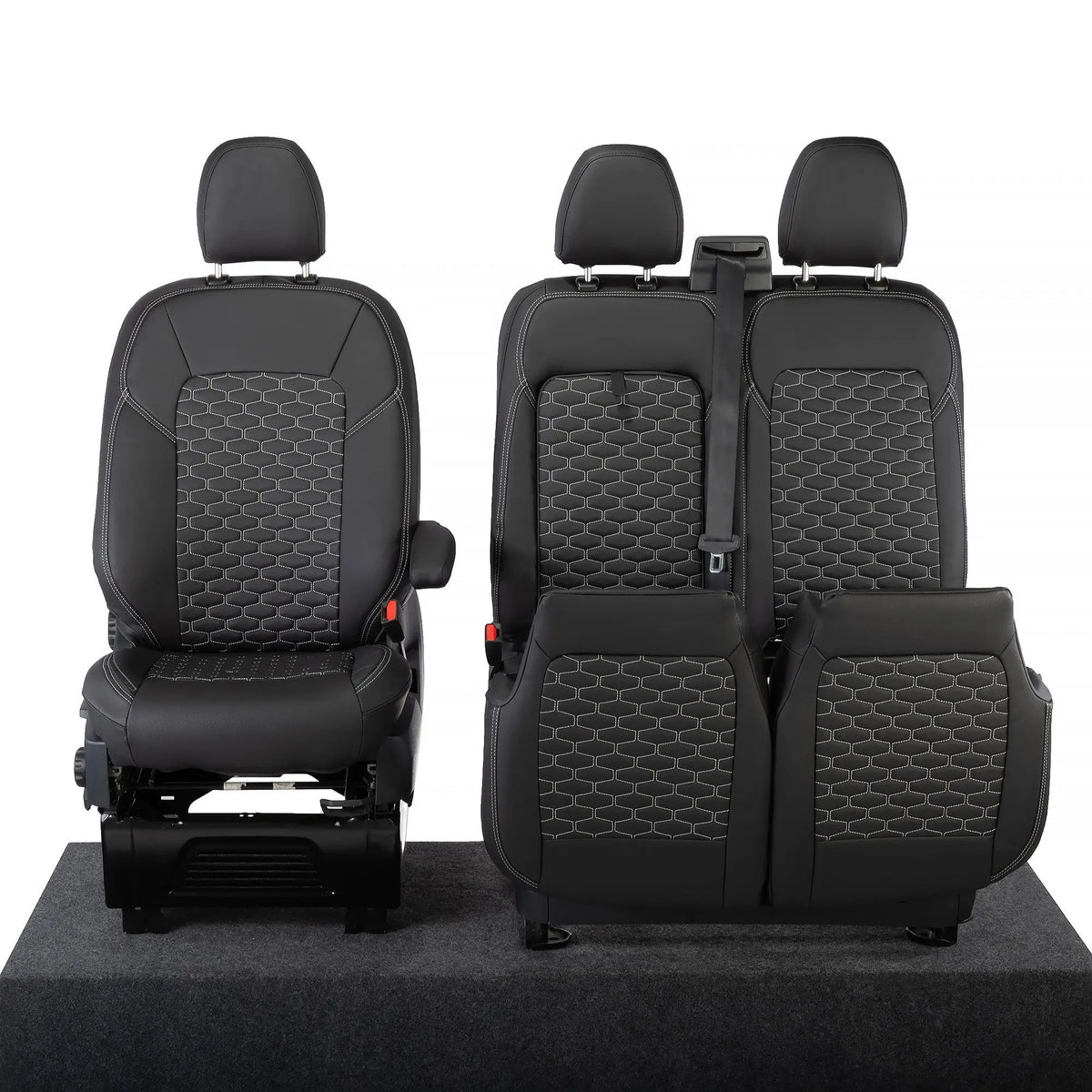 Ford Transit Custom Seat Covers Tailored Leatherette (2023+) UK Custom Covers