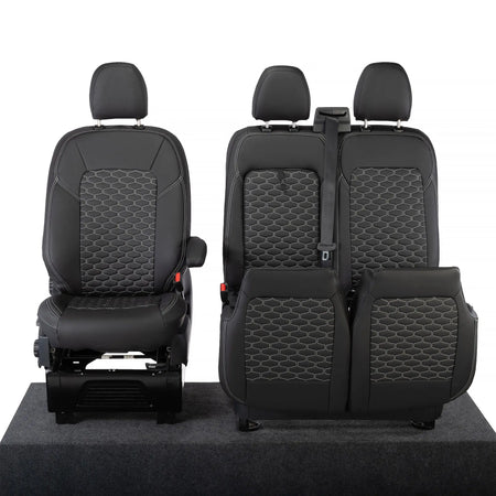 Ford Transit Custom Seat Covers Tailored Leatherette (2023+) UK Custom Covers
