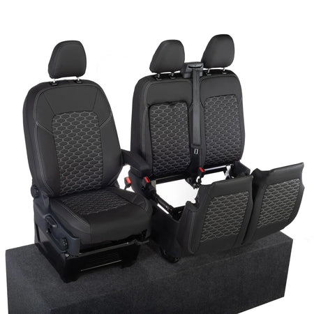 Ford Transit Custom Seat Covers Tailored Leatherette (2023+) UK Custom Covers