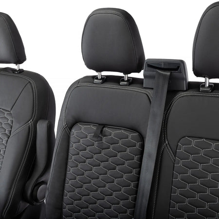 Ford Transit Custom Seat Covers Tailored Leatherette (2023+) UK Custom Covers