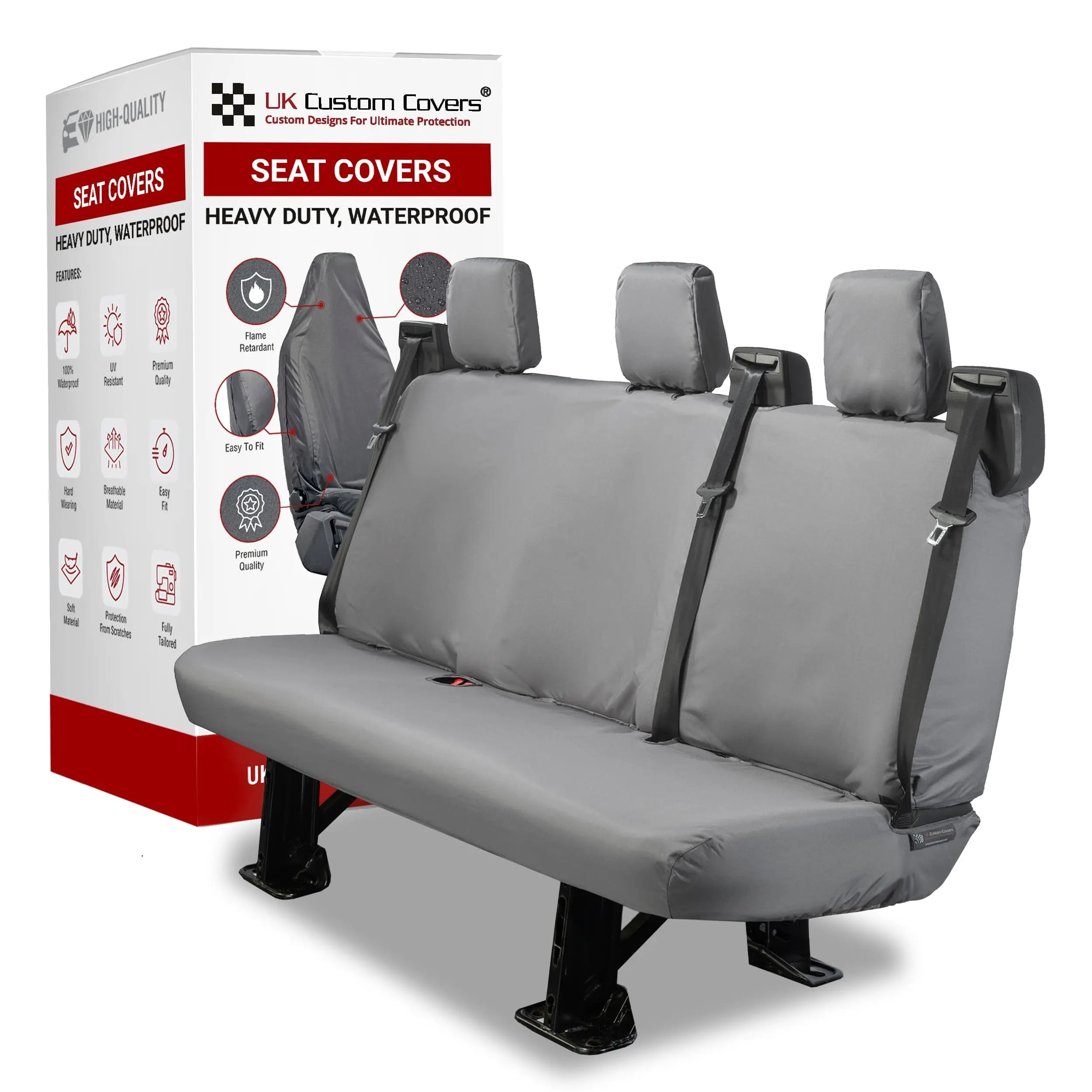 Ford Transit Custom Seat Covers Cotton-Backed PU UK Custom Covers