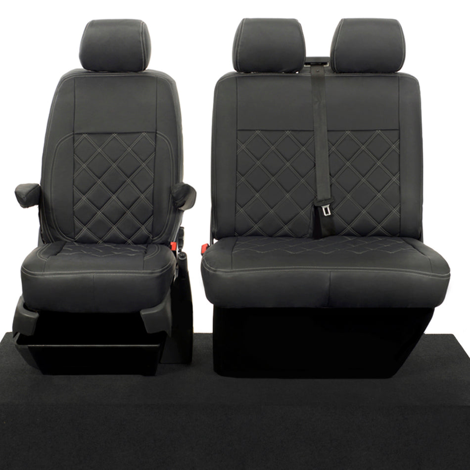 VW Transporter T5/T26/T28/T30/T32 Leatherette Front Seat Covers (2003-2015)