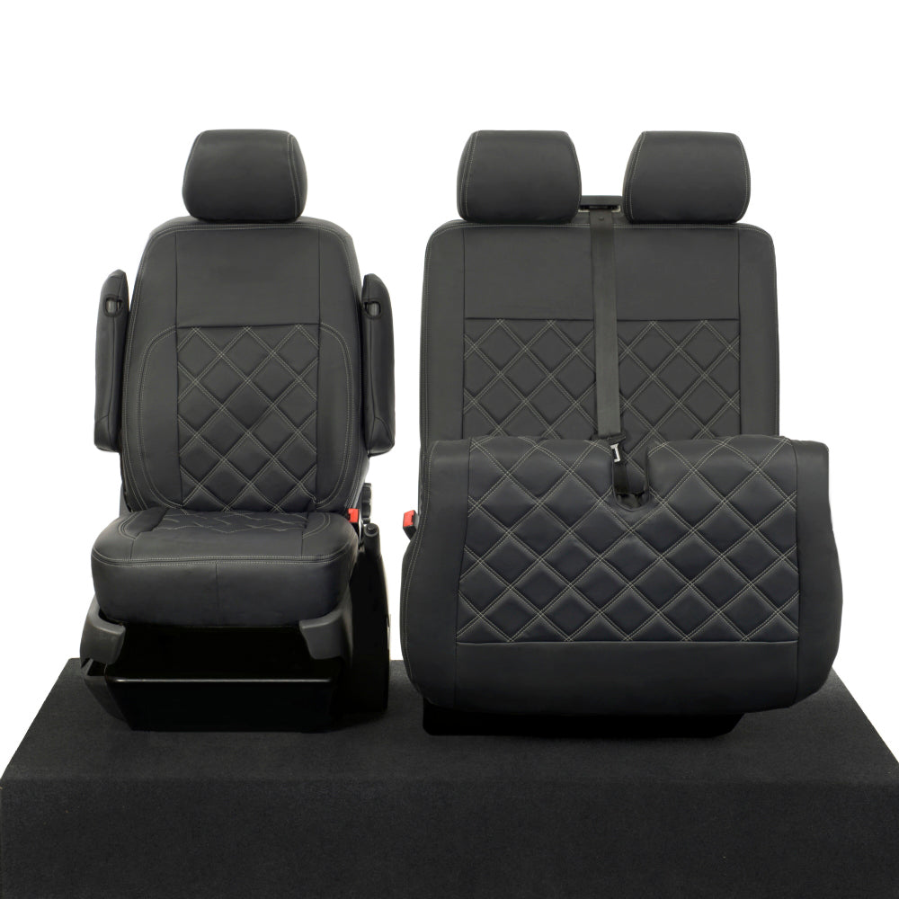 VW T6 / T6.1 Transporter Tailored Leatherette Seat Covers (2015 Onwards) - UK Custom Covers