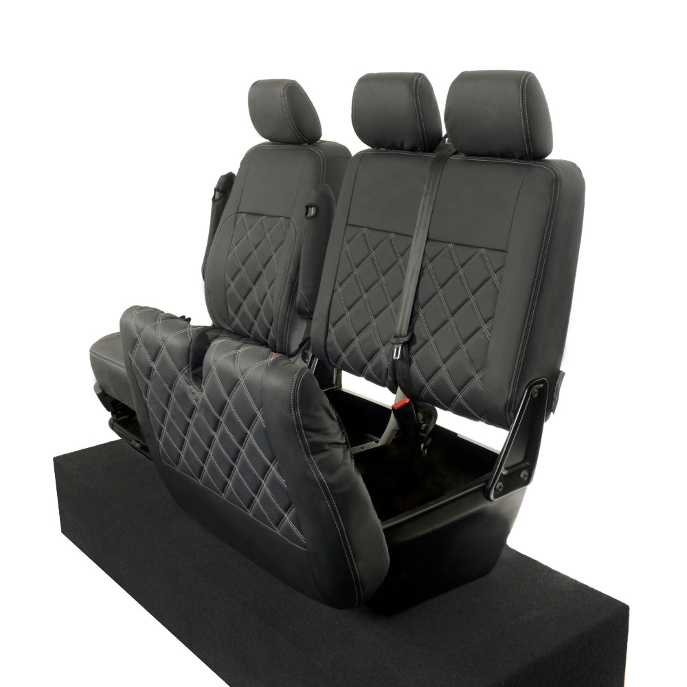 VW T6 / T6.1 Transporter Tailored Leatherette Seat Covers (2015 Onwards) - UK Custom Covers