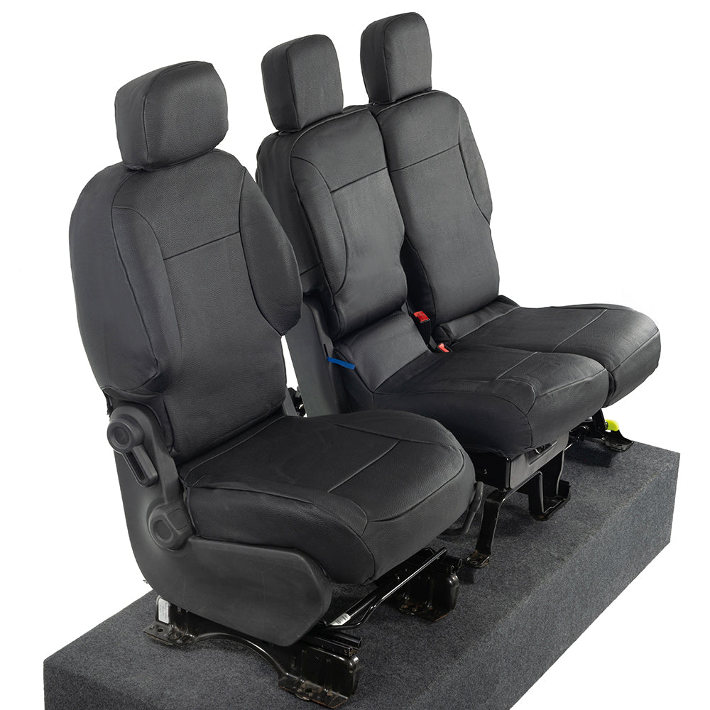 Peugeot Partner Tailored Leatherette Seat Covers - Black - UK Custom Covers