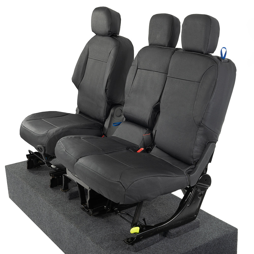 Peugeot Partner Tailored Leatherette Seat Covers - Black - UK Custom Covers