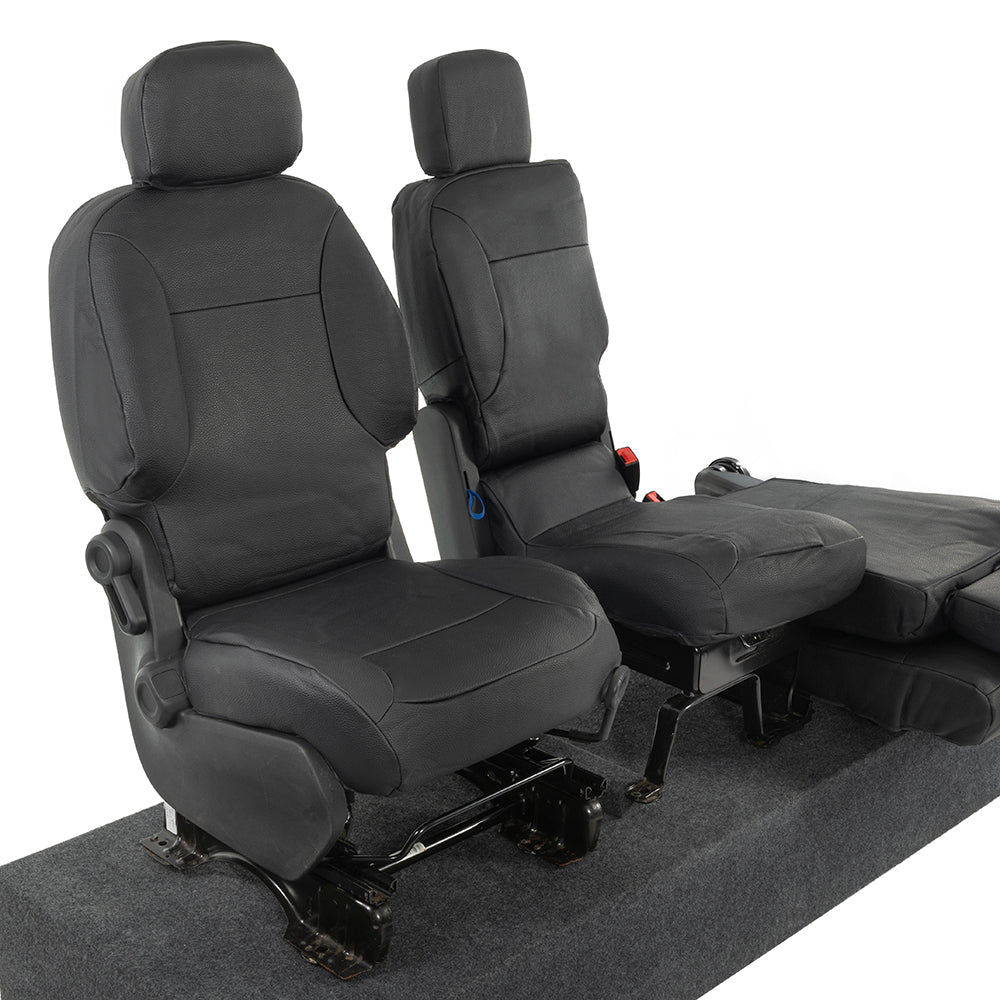 Peugeot Partner Tailored Leatherette Seat Covers - Black - UK Custom Covers